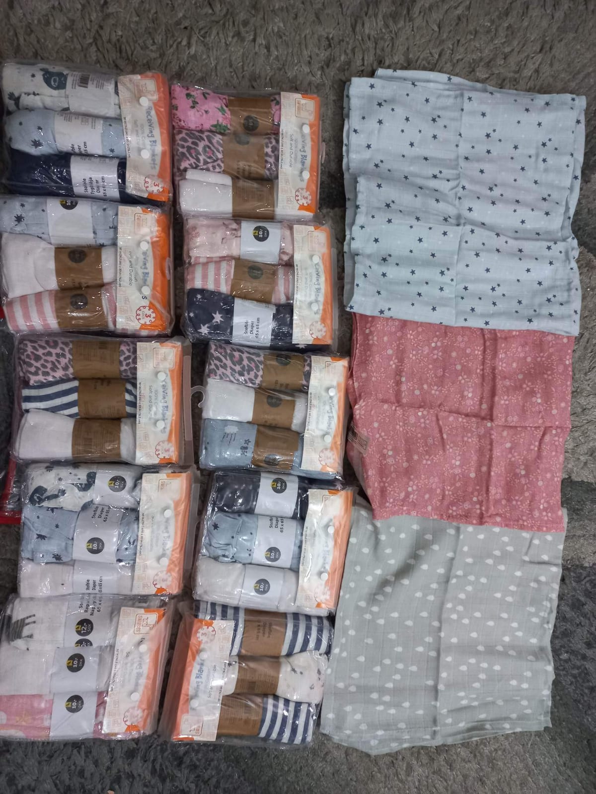 Kids Winter New Arrivals 2023 Pack of 3 Wraping Sheets/Imported Receiving Sheets Warm Winter