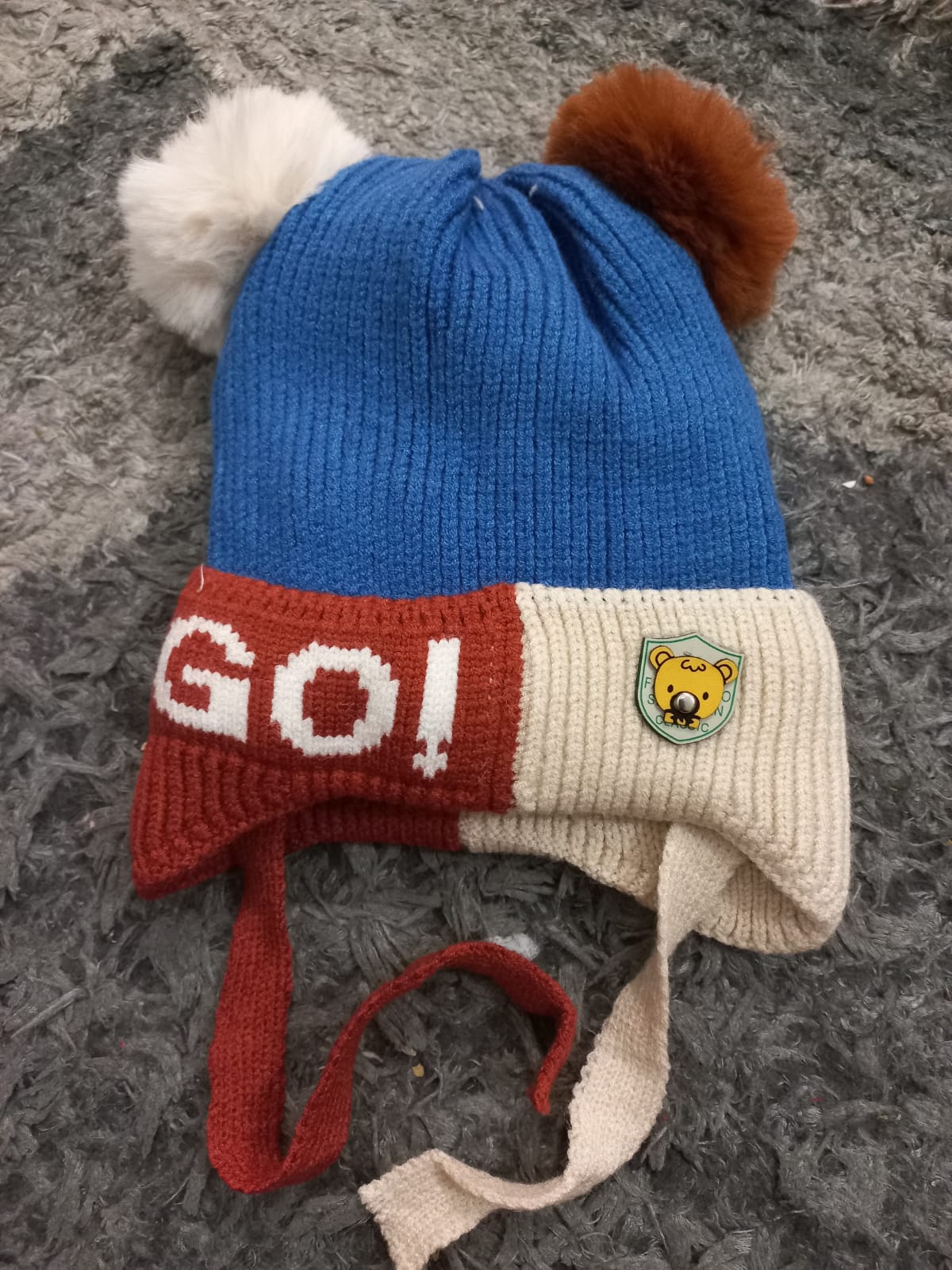 Kids Winter Warm Woolen Caps 2-5 Year Double Layer Caps Free Size