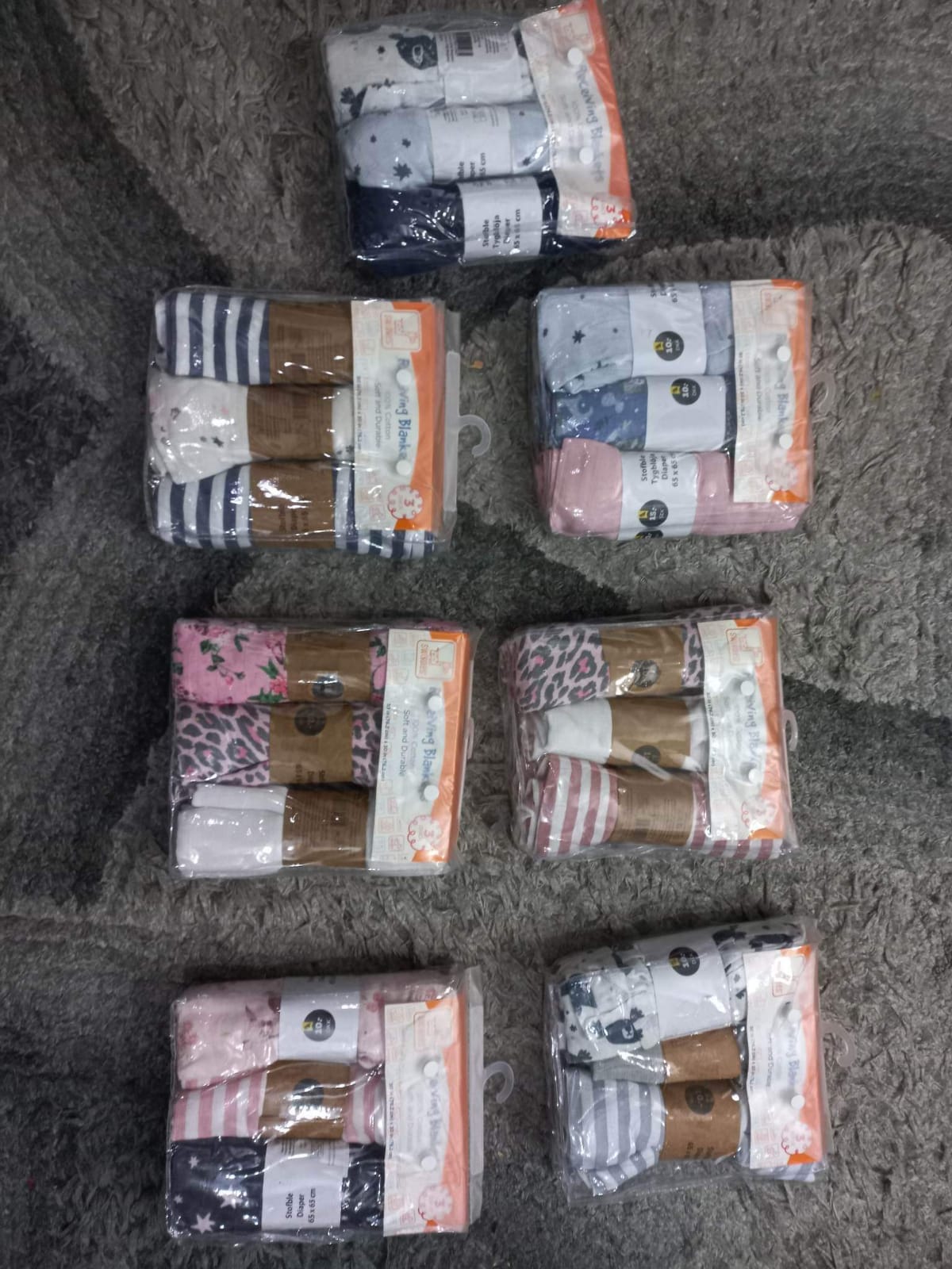 Kids Winter New Arrivals 2023 Pack of 3 Wraping Sheets/Imported Receiving Sheets Warm Winter