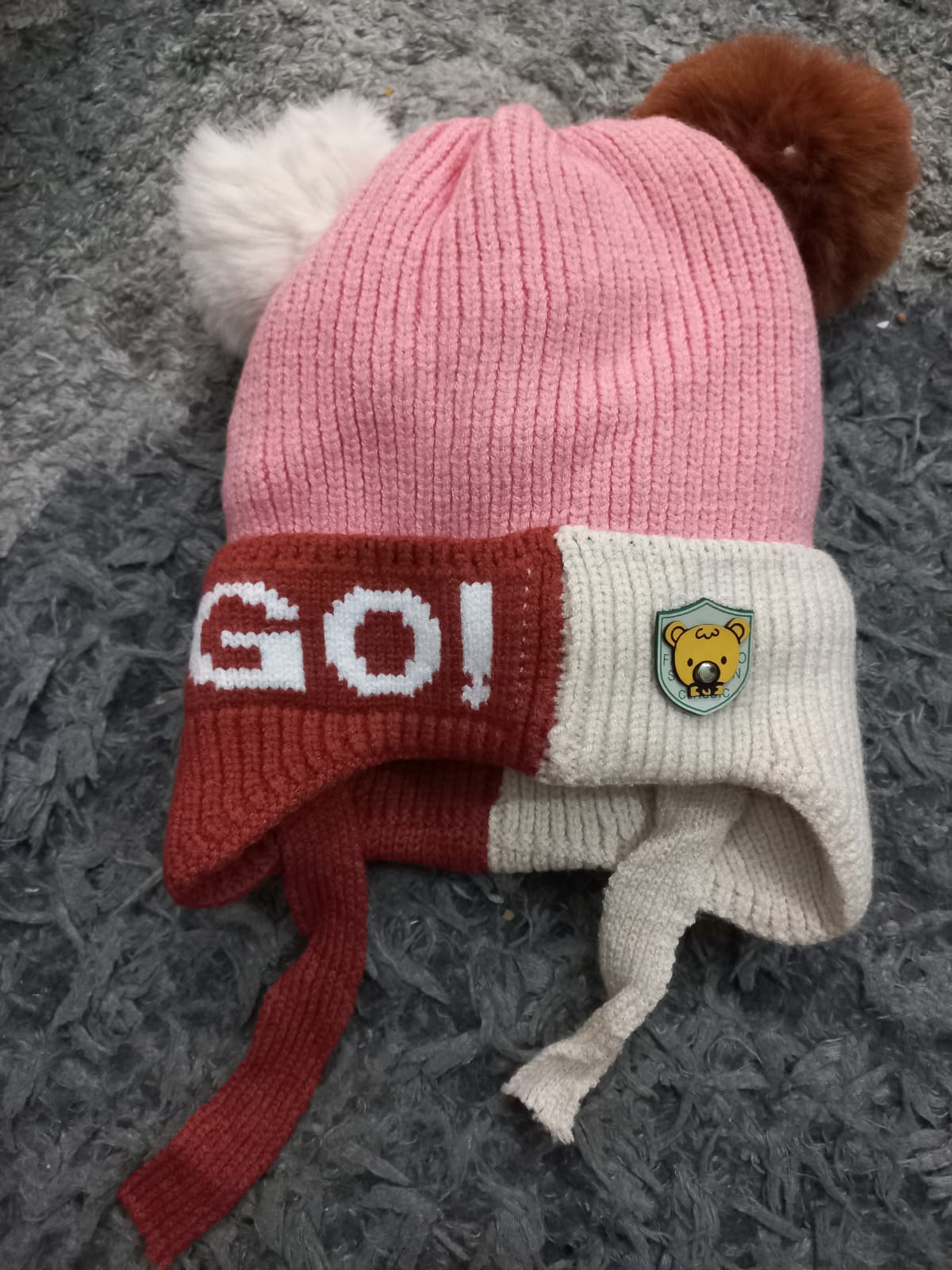 Kids Winter Warm Woolen Caps 2-5 Year Double Layer Caps Free Size