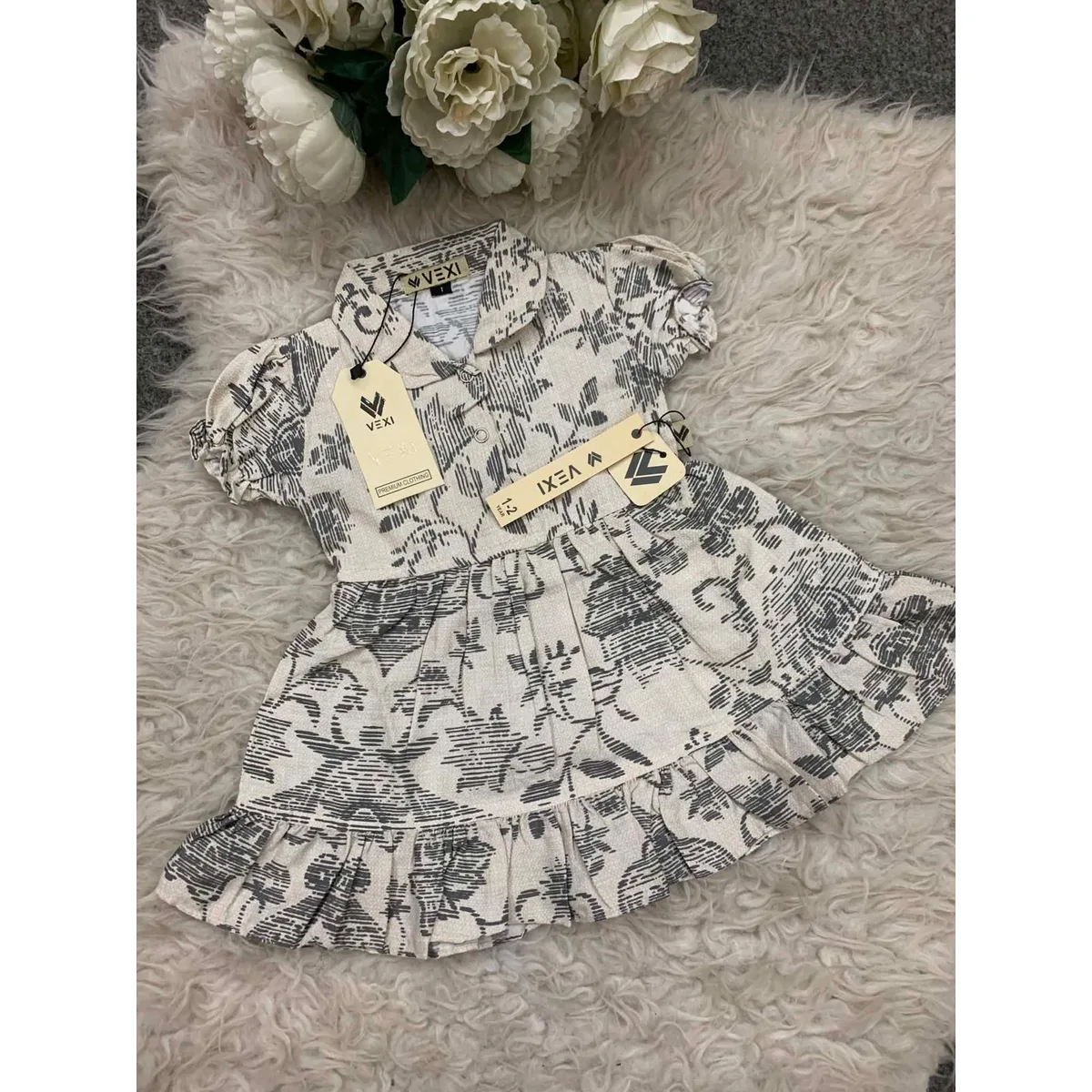 Kids Affordable Collection 2026: Kids Girls New Arrivals Cotton Printed Frock Export