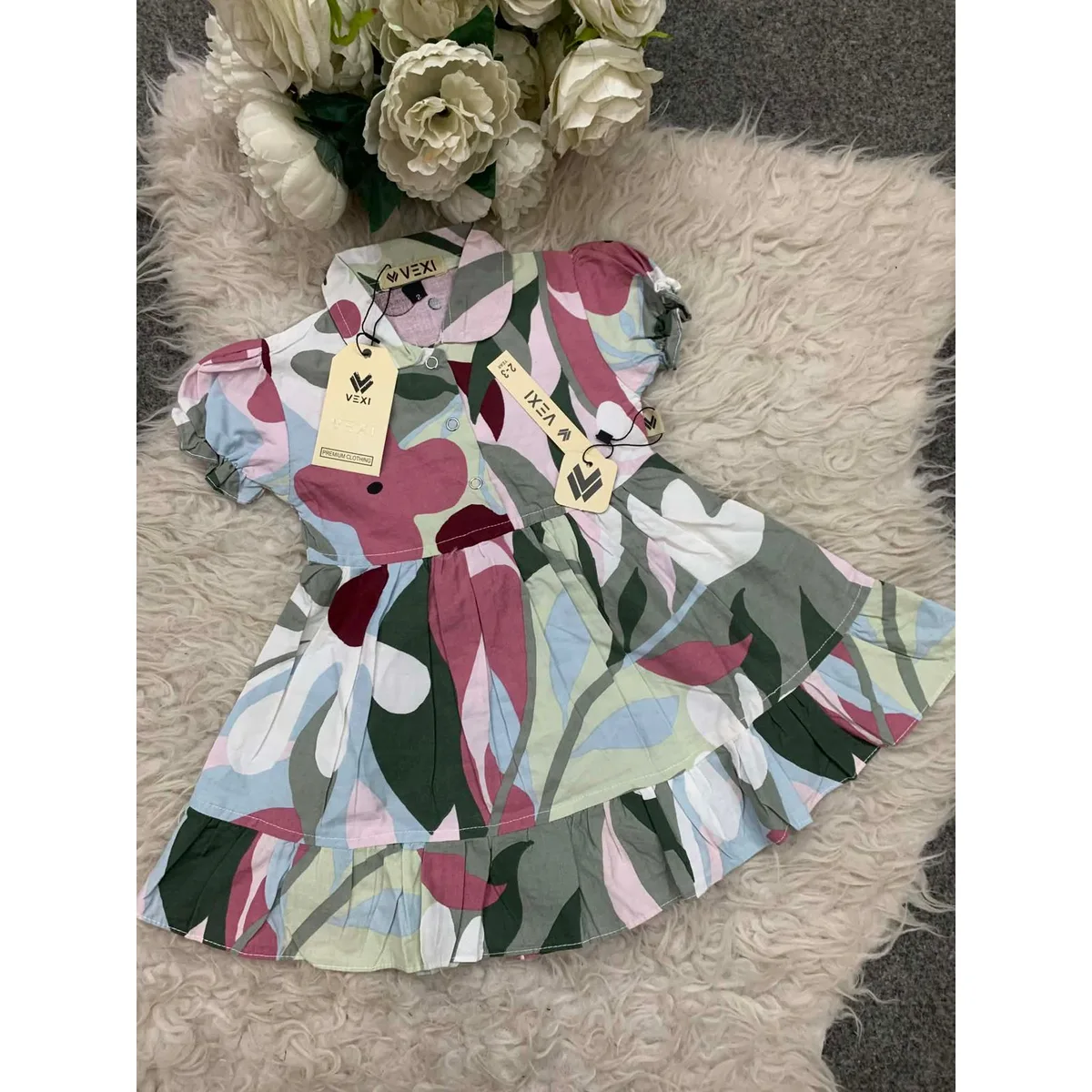 Kids Affordable Collection 2026: Kids Girls New Arrivals Cotton Printed Frock Export