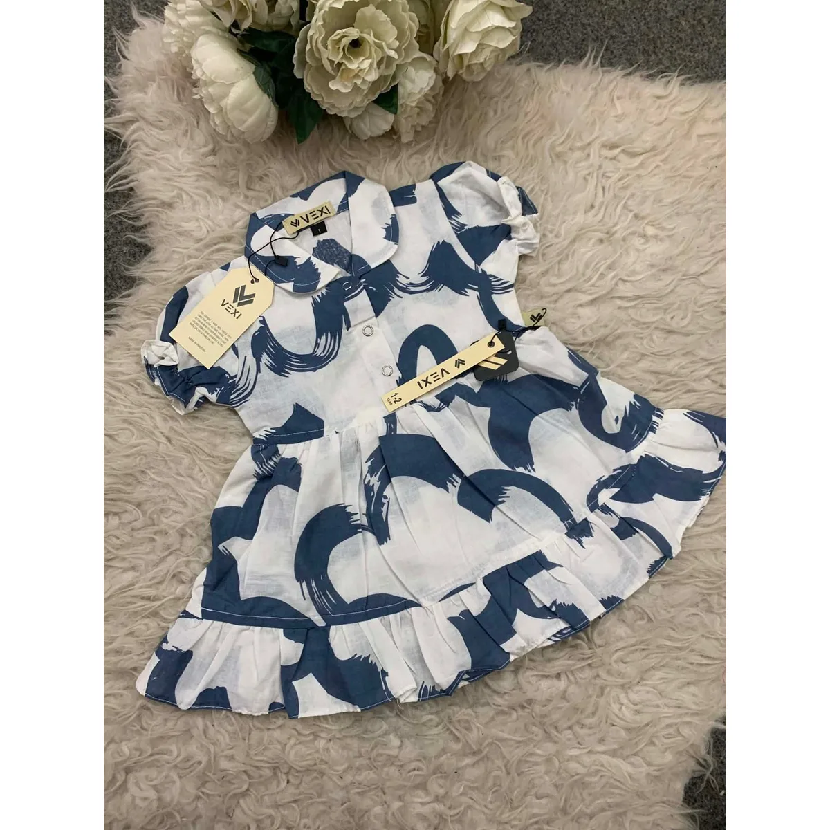 Kids Affordable Collection 2026: Kids Girls New Arrivals Cotton Printed Frock Export