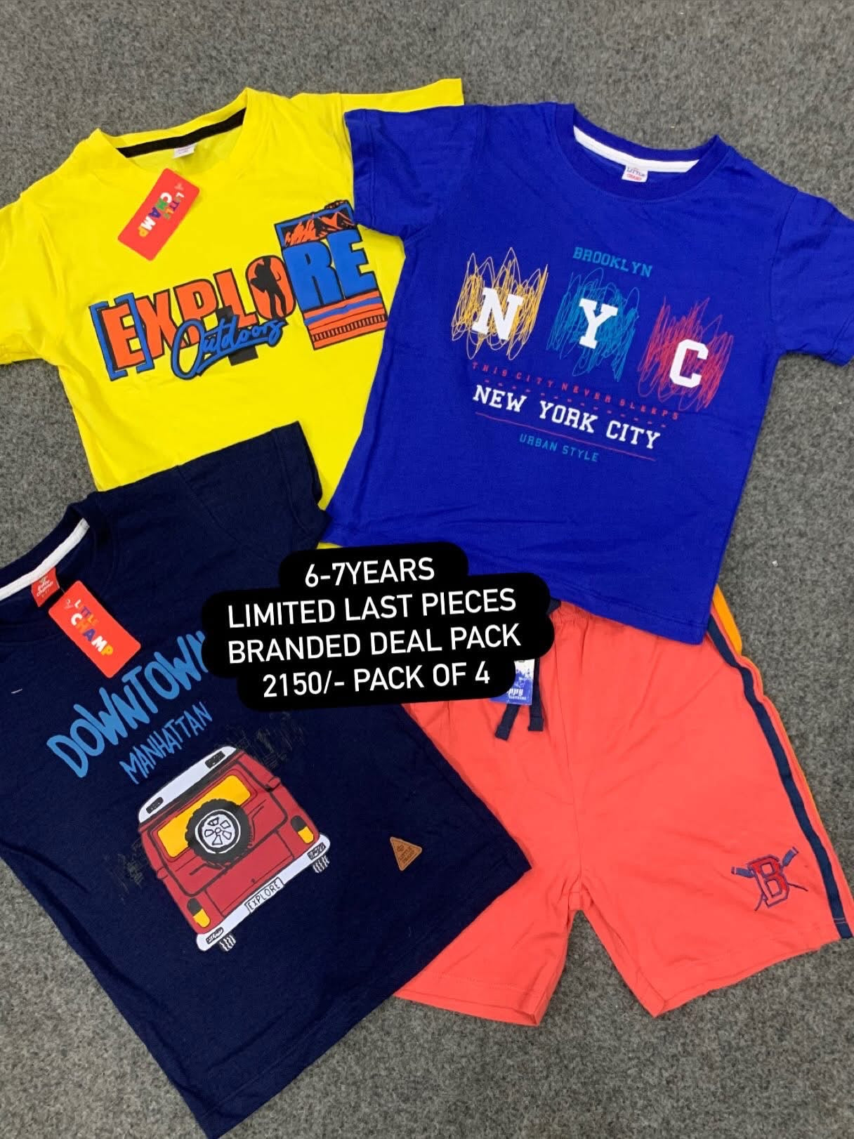 Kids Affordable Collection 2026: Kids Boys Branded Packs Deal Summer Sale 6-7 Years
