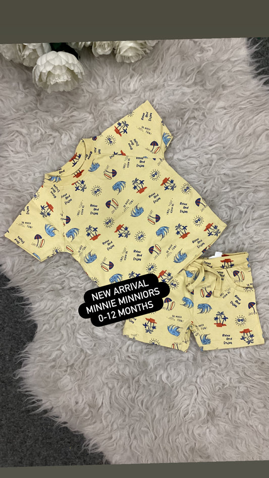 Kids Infant Affordable Baby Outfits –- Summer New Arrival Original Branded Shirt with Shorts