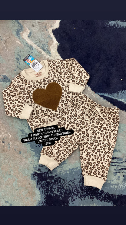 Kids Girls Affordable Baby Outfits –- Winter Warm Fleece Branded Track Suit