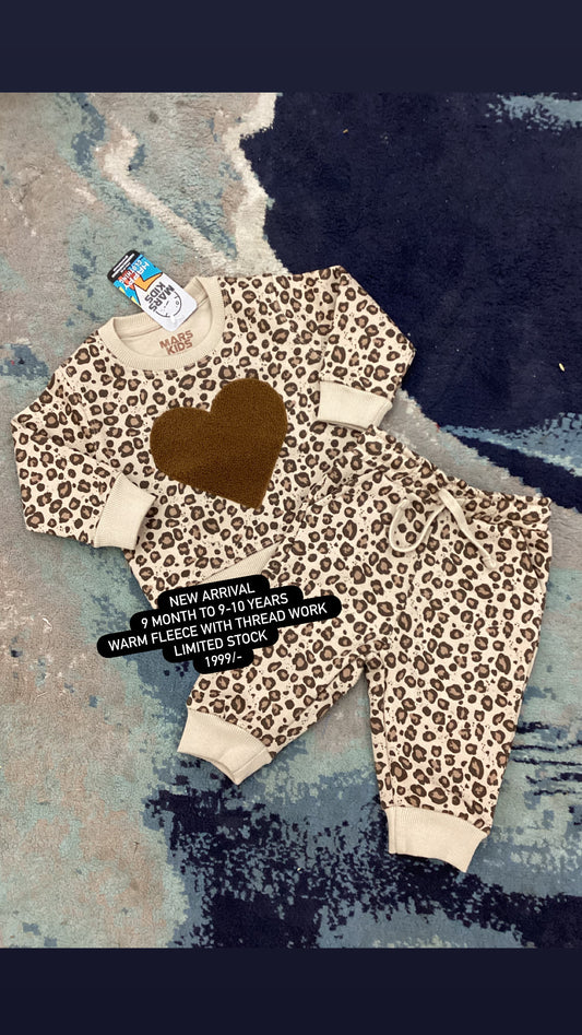 Kids Girls Affordable Baby Outfits –- Winter Warm Fleece Branded Track Suit