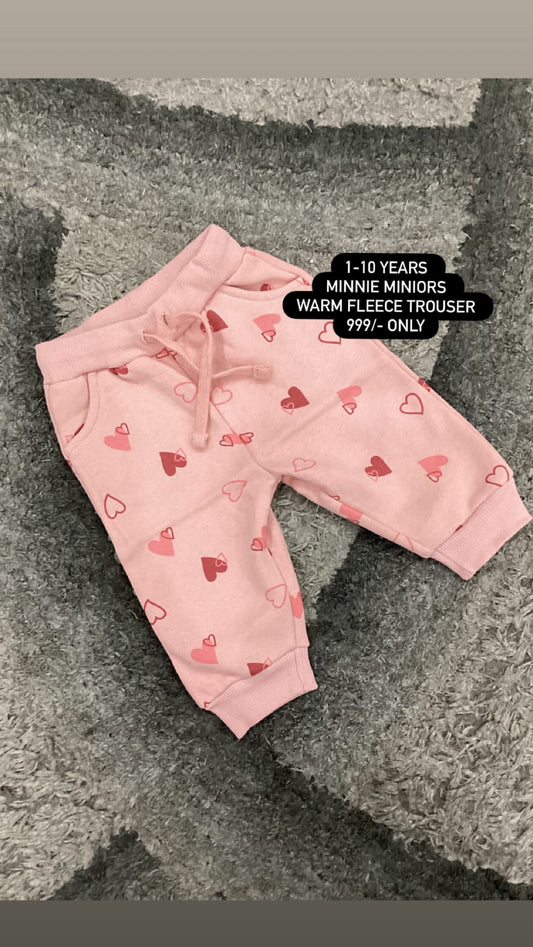 Kids Girls Affordable Baby Outfits –-Fleece Branded Warm Trousers