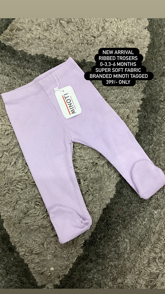 Kids Infant Affordable Baby Outfits –- Winter Mid Weather Ribbed Minoti Branded Trousers