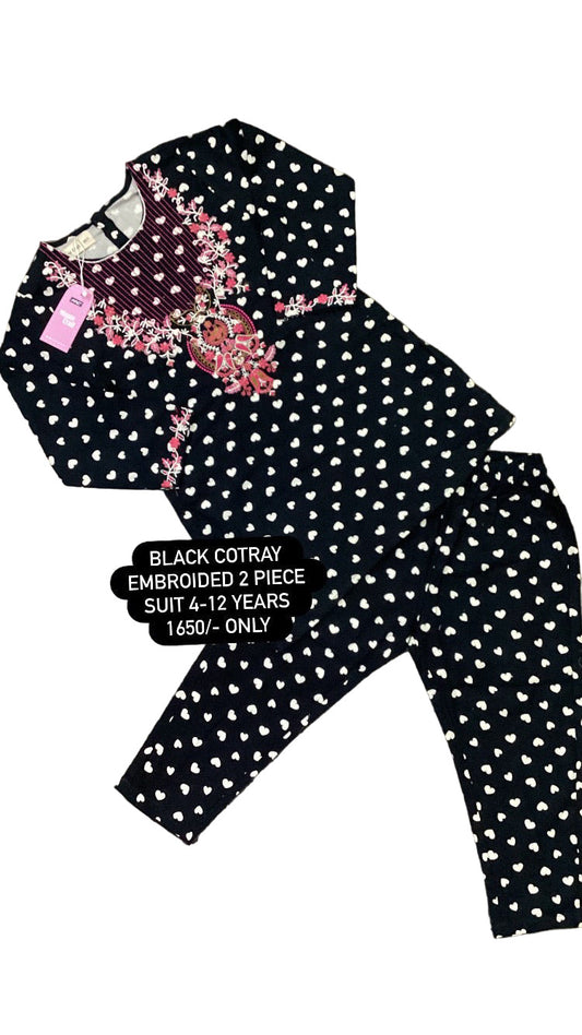Kids Girls Affordable Baby Outfits –- Embroided Cotton 2 Piece