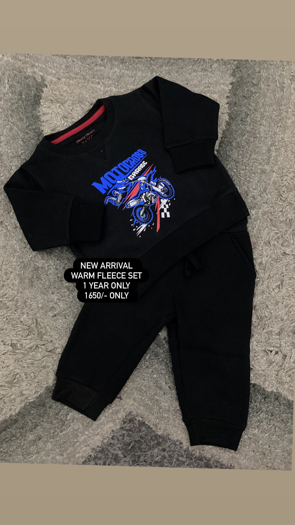 Kids Boys Girls Affordable Baby Outfits –- Winter Warm Fleece Track Suit Branded
