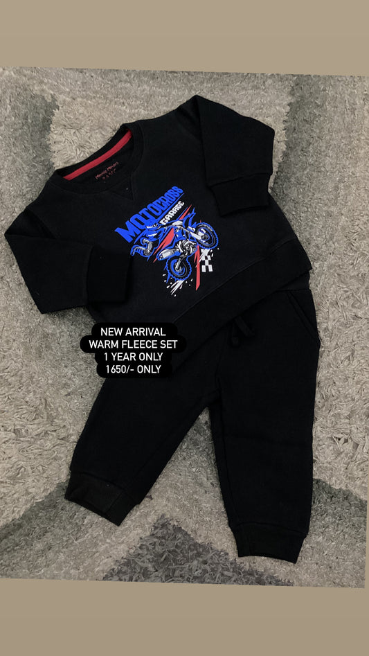 Kids Boys Girls Affordable Baby Outfits –- Winter Warm Fleece Track Suit Branded