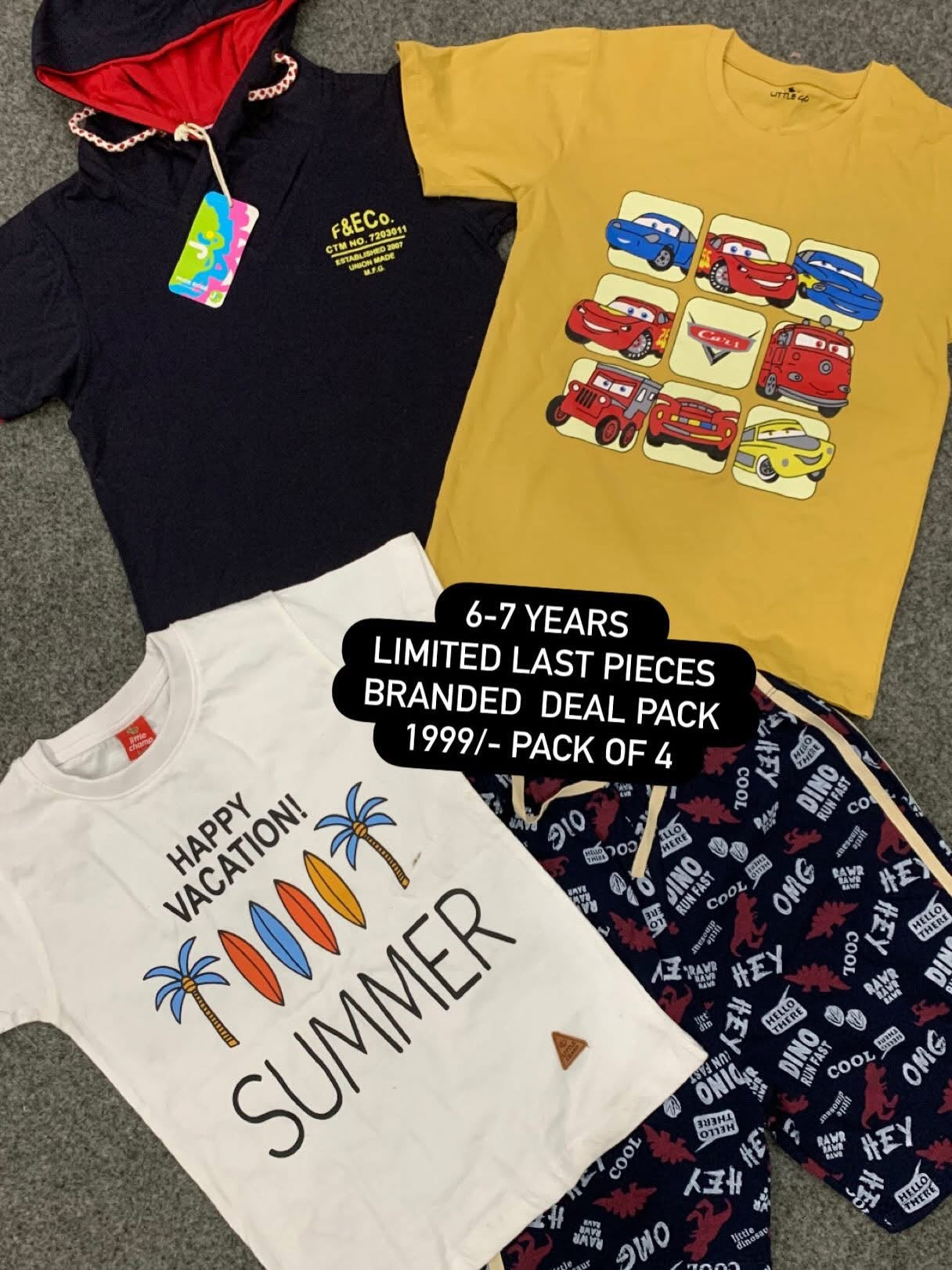Kids Affordable Collection 2026: Kids Boys Branded Packs Deal Summer Sale 6-7 Years