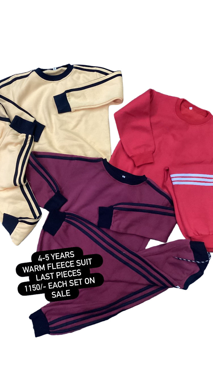 Kids Boys Girls Affordable Baby Outfits –- Warm Fleece Addidas style Track Suit