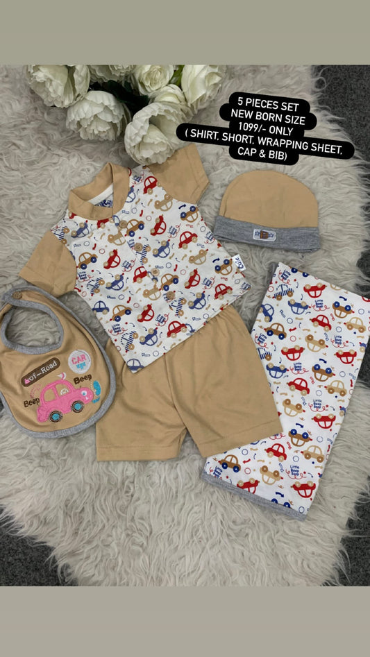Kids Infant Affordable Baby Outfits –- Summer New Arrival 5 Pcs Starter Sets