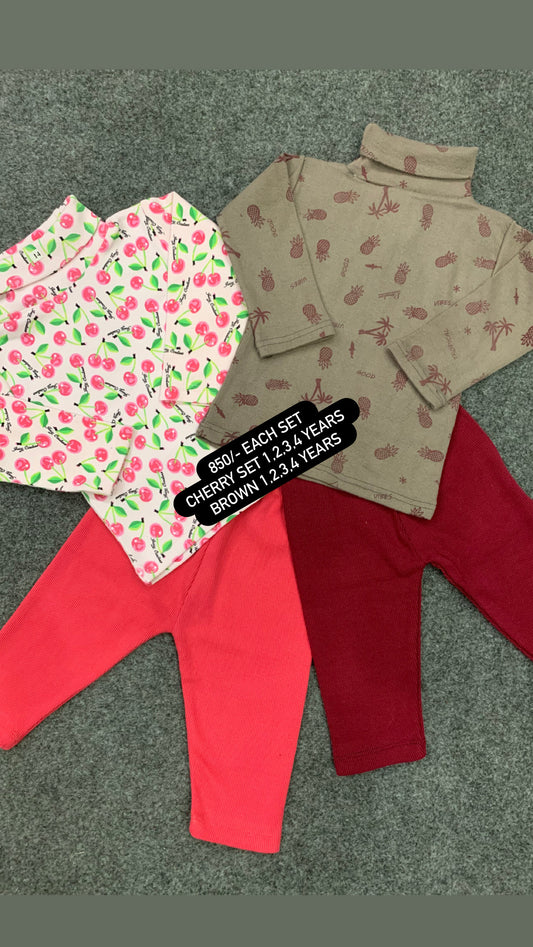 Kids Girls Boys Affordable Baby Outfits –- Winter Warm Branded Hi Neck with Tights