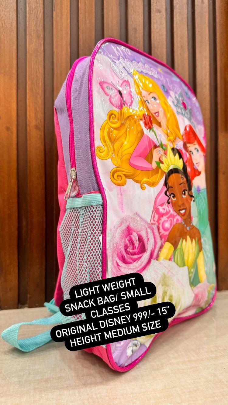 Kids Girls Boys Snack Bag Pack High Quality Single Zipper 15 Inch Princess