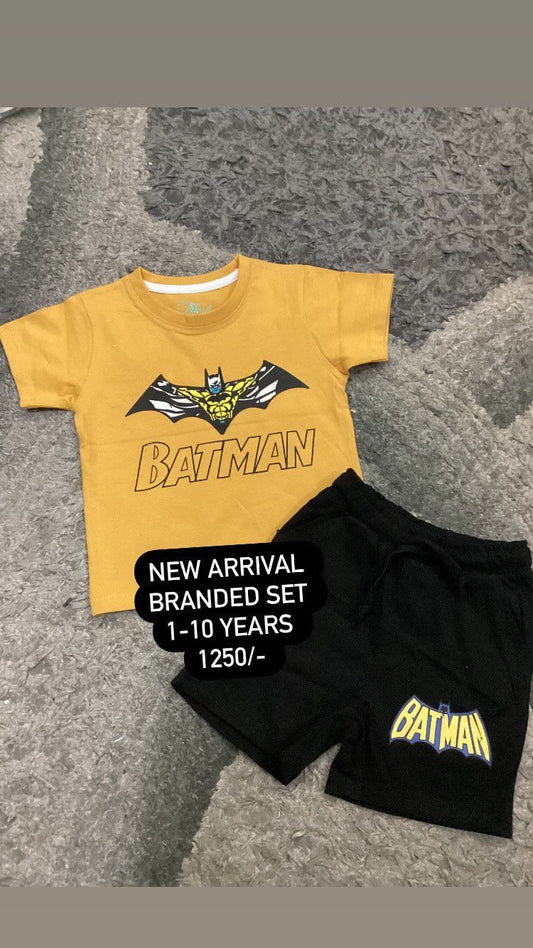 Kids Boys Summer Branded Set Batman Shorts with Shirts