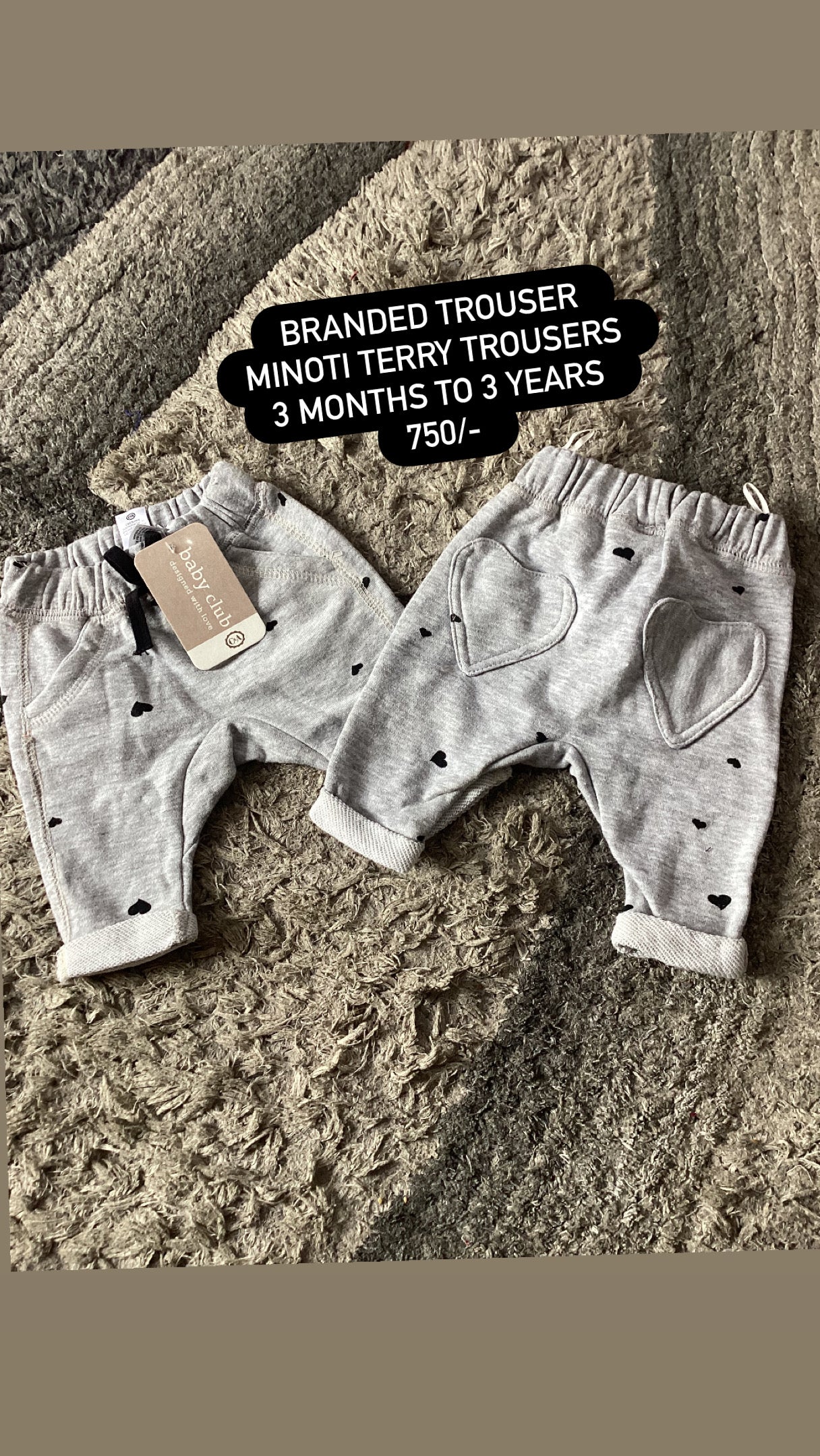 Kids Infant Girls Boys Affordable Baby Outfits –- Winter Warm Trousers Branded fleece