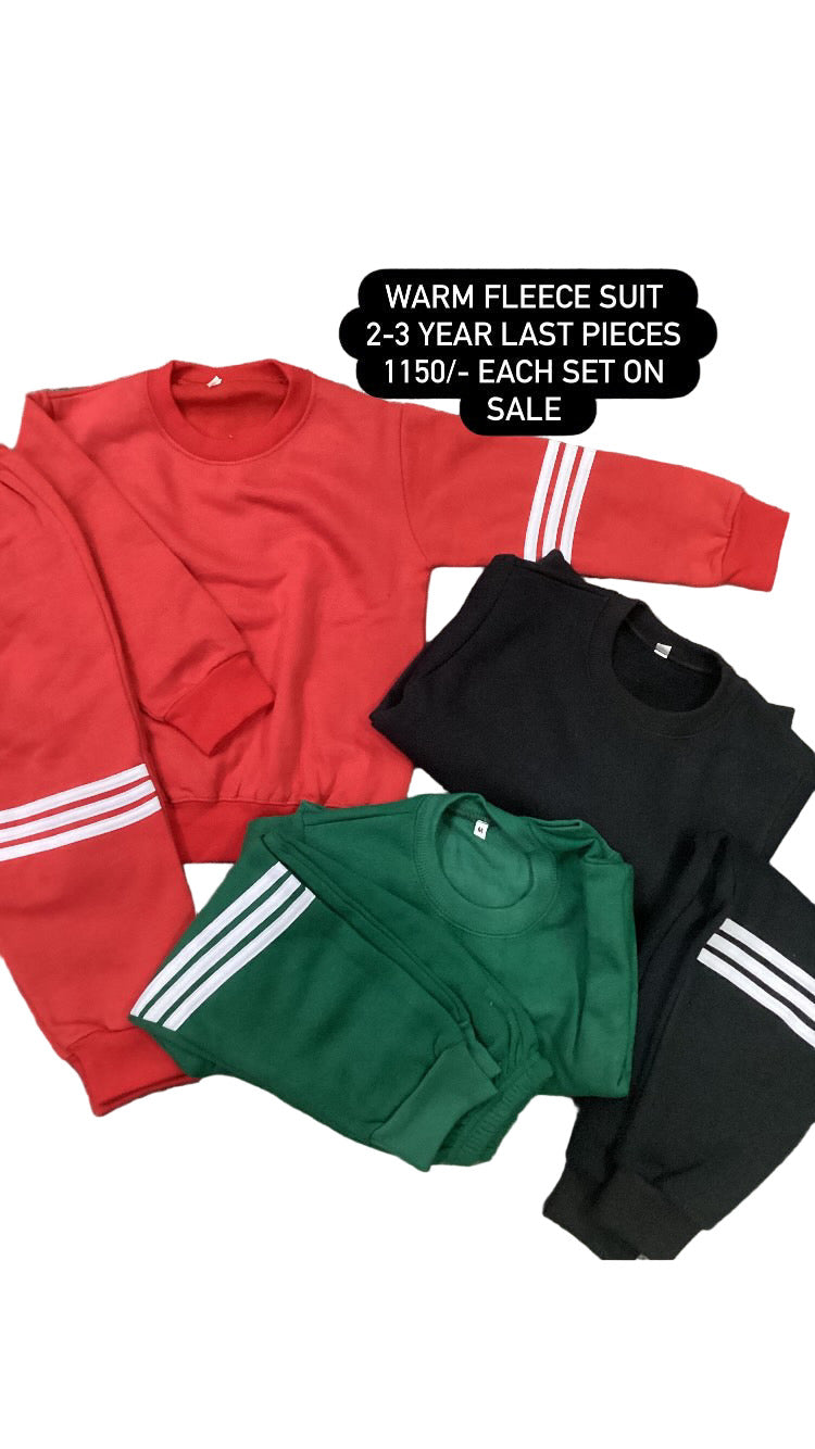 Kids Boys Girls Affordable Baby Outfits –- Warm Fleece Addidas style Track Suit