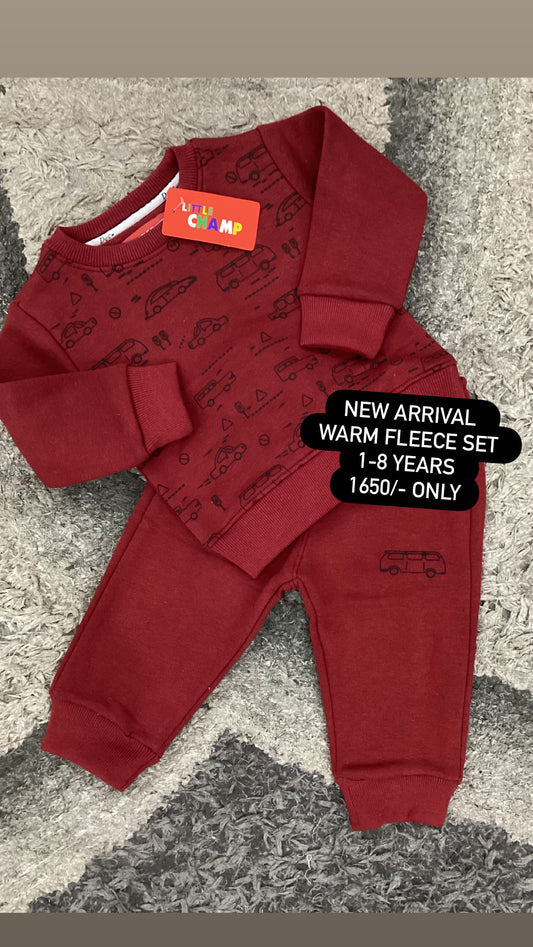 Kids Boys Girls Affordable Baby Outfits –- Winter Warm Fleece Track Suit Branded