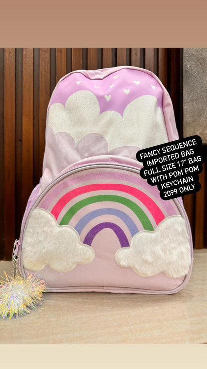 Kids Girls Boys Snack Bag Pack High Quality Single Zipper 17 Inch Unicorn Horn Sequence Bag (Copy)