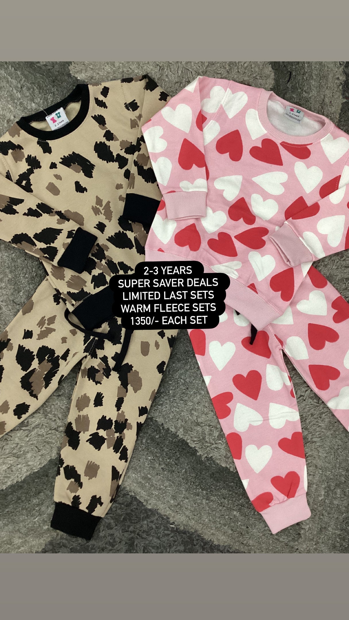 Kids Girls Boys Affordable Baby Outfits –- Winter Warm Fleece Track Suit