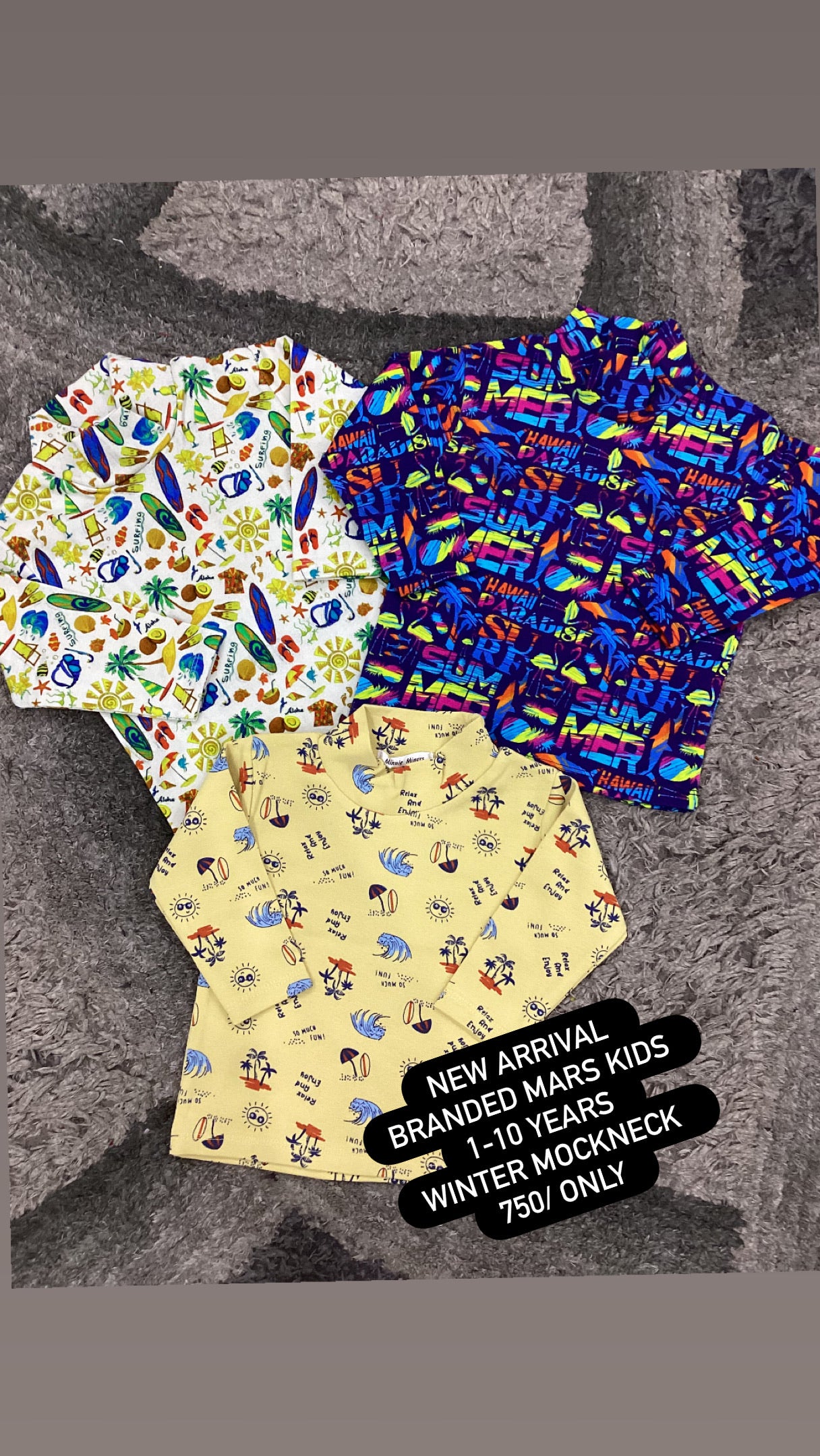 Kids Boys Girls Affordable Baby Outfits –- Winter Warm Branded Original Mock Neck