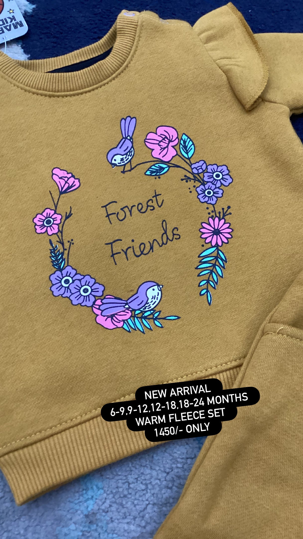 Kids Girls Infant Affordable Baby Outfits –- Winter Warm Fleece Branded Track Suit