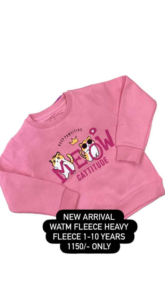 Kids Girls Affordable Baby Outfits –- Warm Fleece Branded Shirt