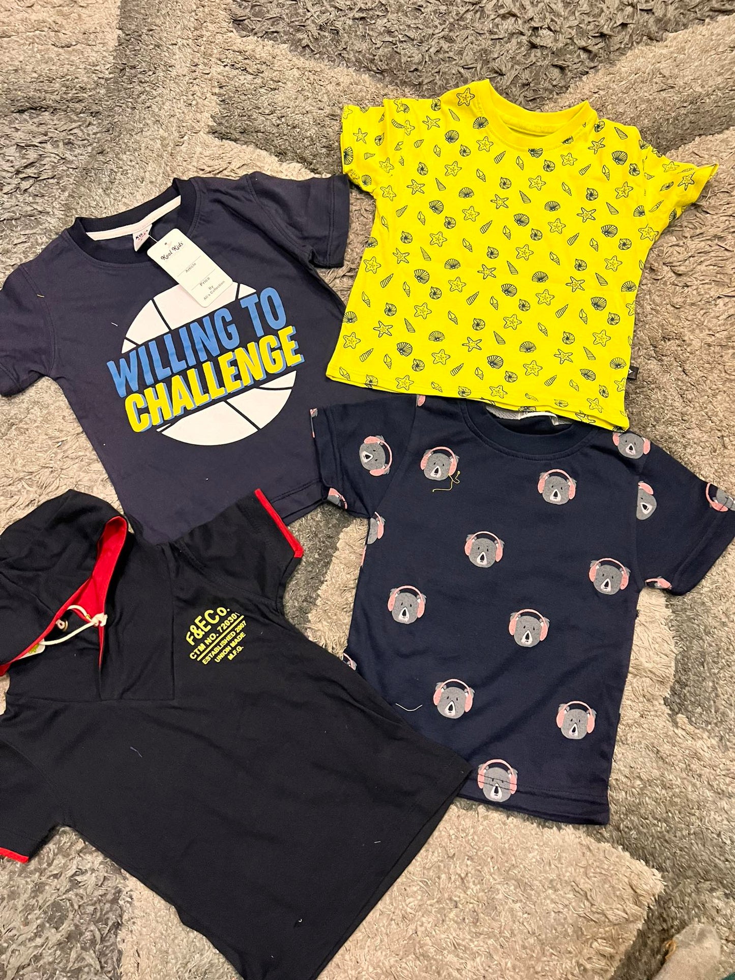Kids Boys Summer Pack of 4 Branded all shirt with one hoodie 2-3 Year