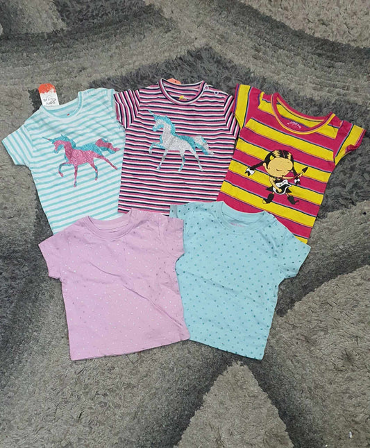 Kids Girls Summer Sale Pack of 2: Branded Shirt Deal 3-6 Months