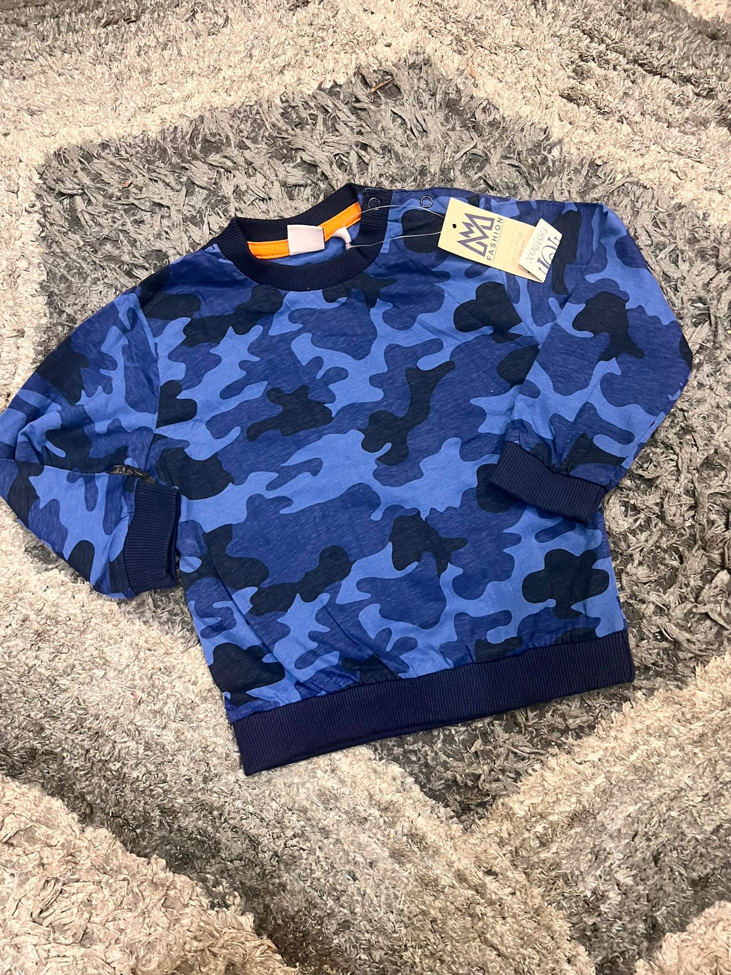 Kids Girls Boy Winter Gala Blue Army Full Sleeves Mid Weather Shirt 9M to 2 Years