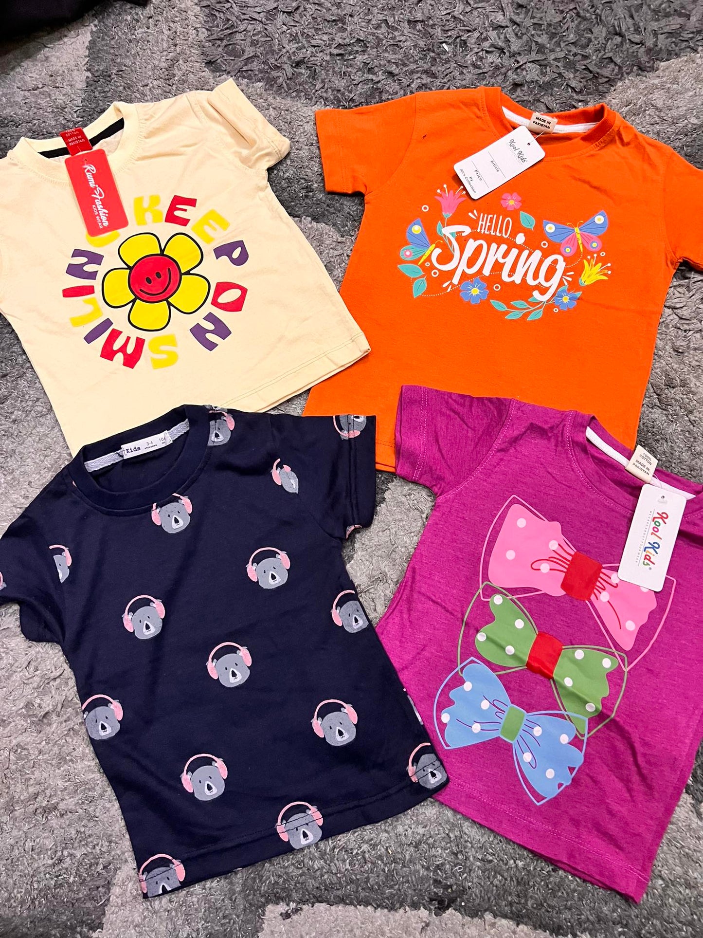 Kids Girls Summer Pack of 4 Branded Shirts 2-3 Year