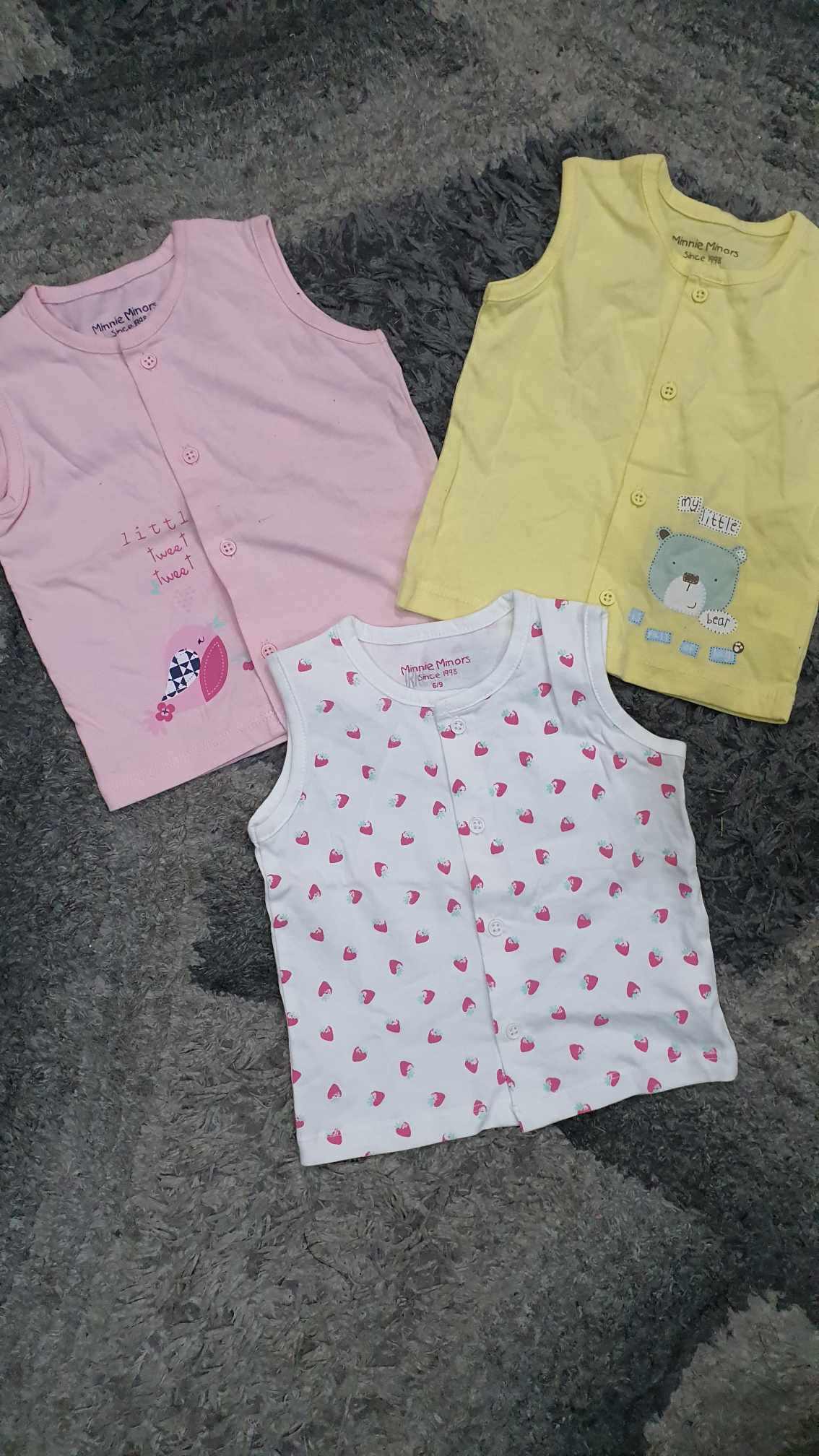 Kids Infant Girls Summer Pack of 3: Branded Original Minnie Minors 6-9 Months