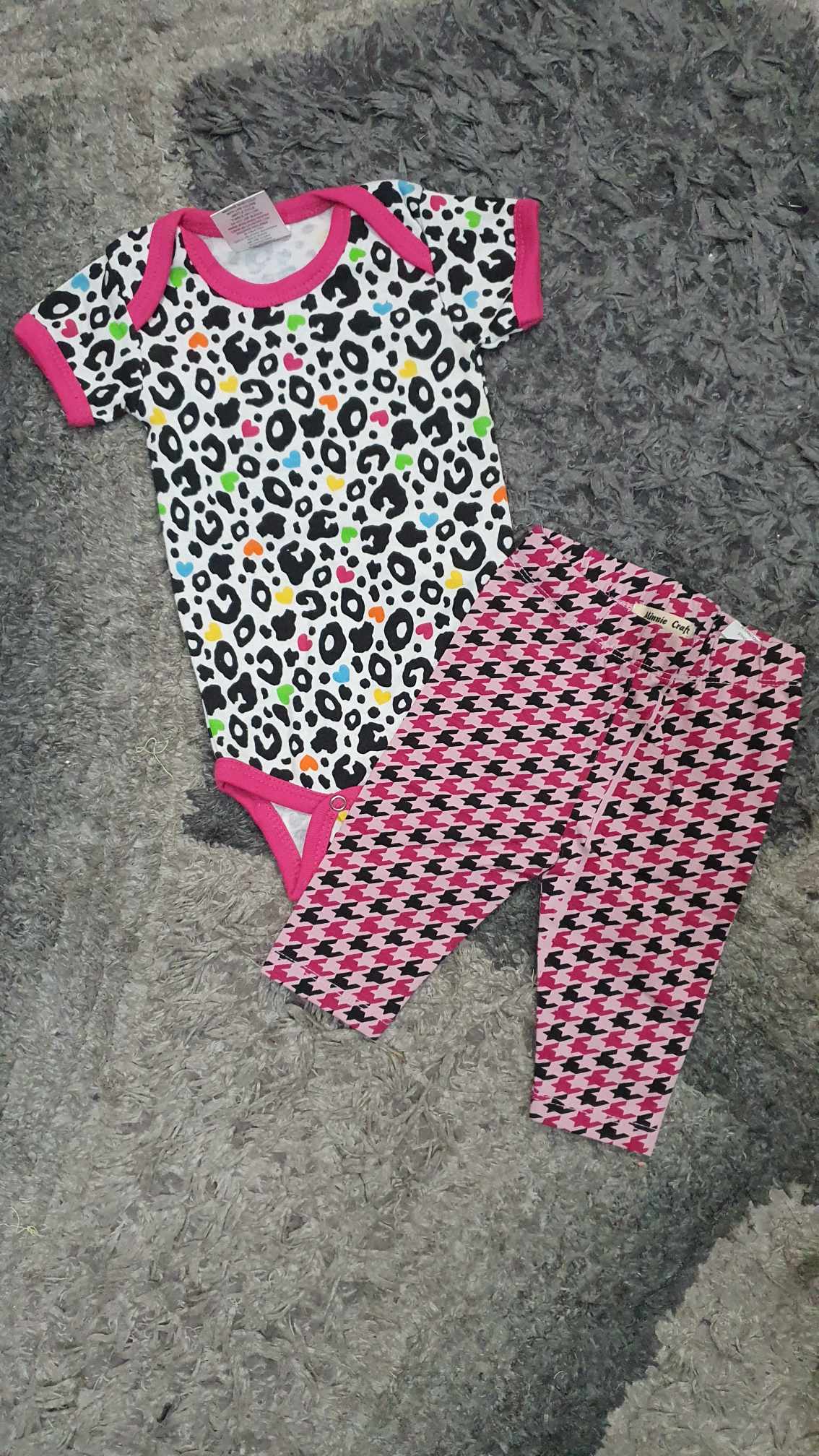 Kids Girls Summer Branded Romper with Tights 6-9 Months
