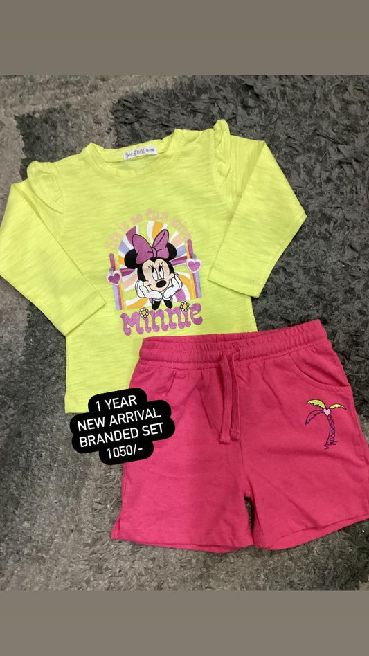 Kids Girls Summer Sale Deal Pack of 2 with Branded Shirt with Shorts