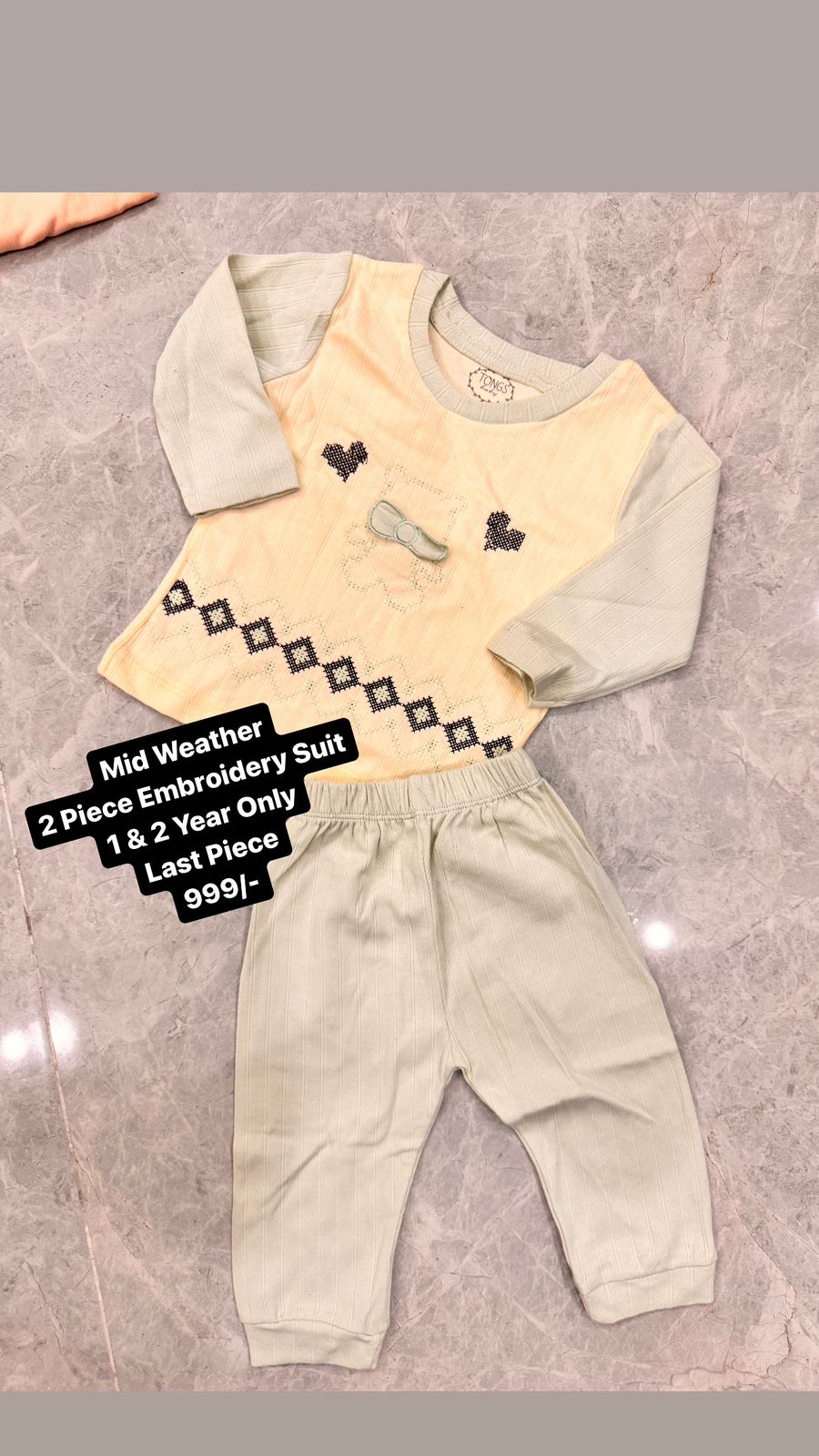 Kids Summer Sale Mid Weather Full Sleeves Embroide 2 Piece