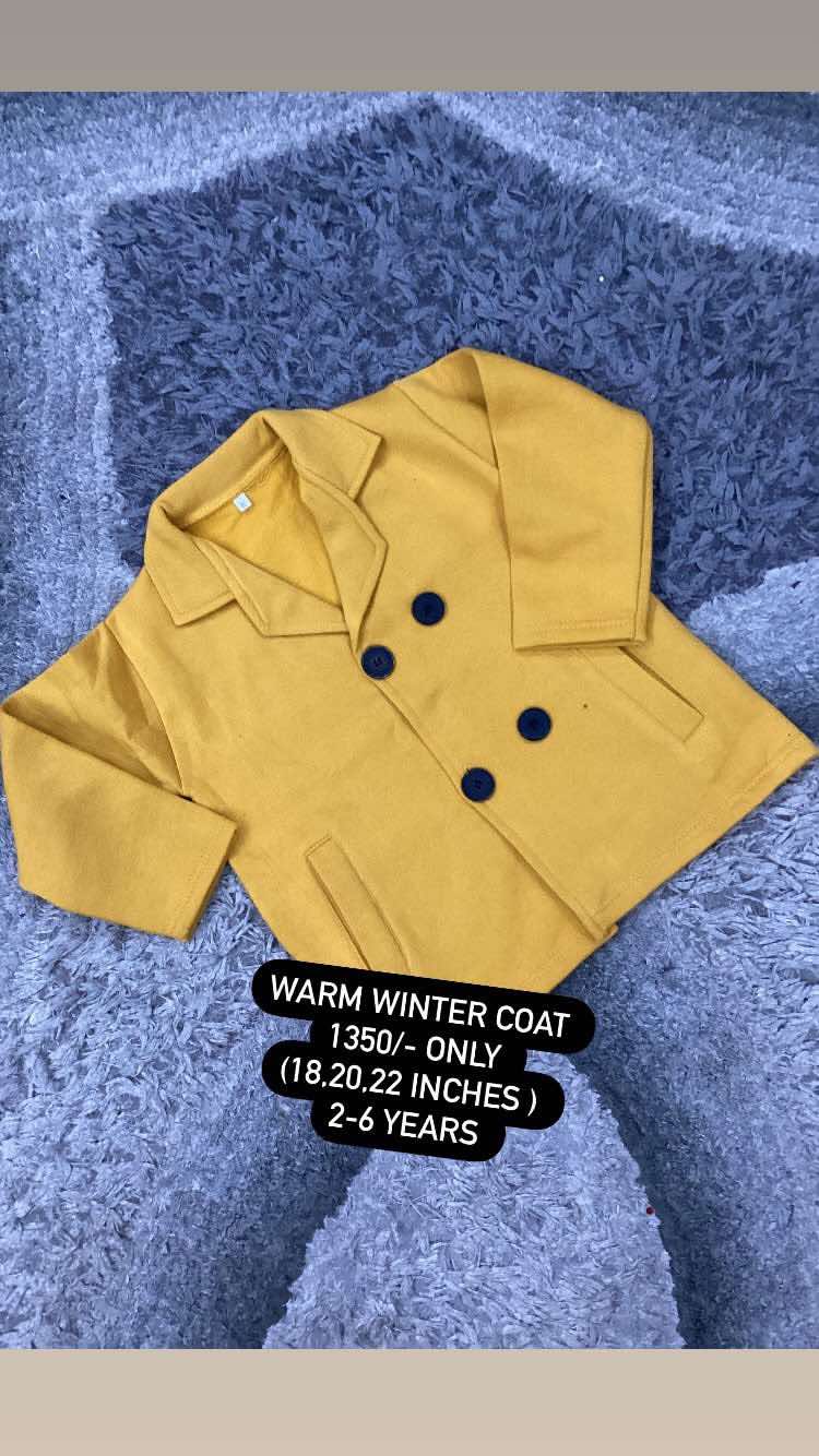 Kids Girls Boys Fleece Winter Warm Long Coat Imported Branded