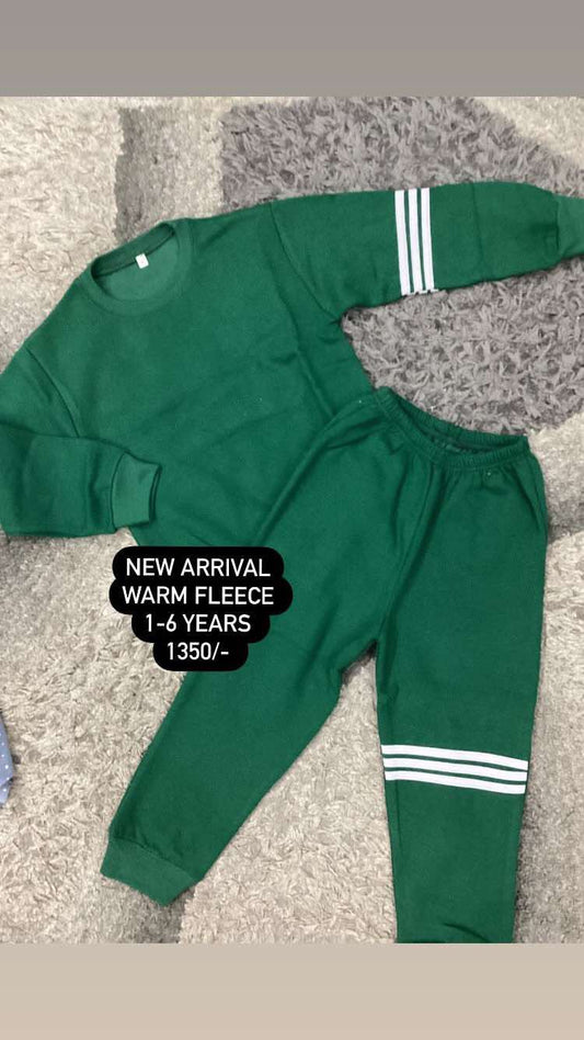 Kids Girls Boys Winter Fleece warm Stripes Track Suit Imported branded