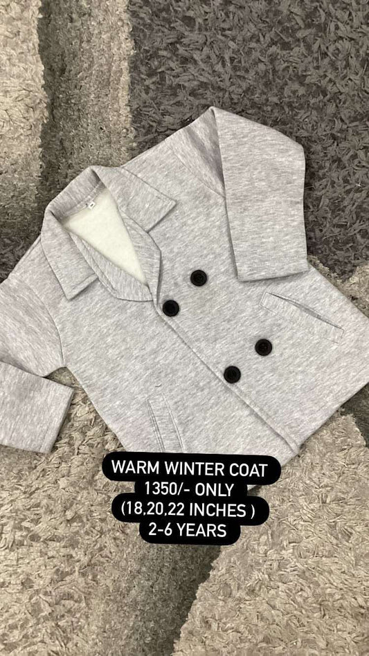 Kids Girls Boys Fleece Winter Warm Long Coat Imported Branded