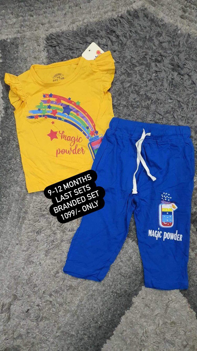 Kids Boys Girls Summer Pack of 2 Branded Pack 9-12 Months: Yellow Set Original Minnie Minors