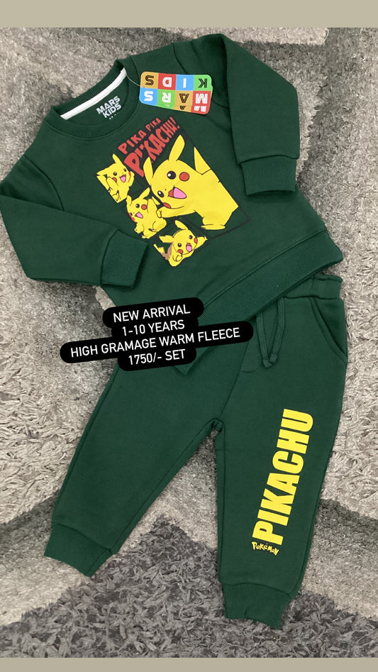 Kids Boys Affordable Baby Outfits –- Winter Warm Fleece Branded Addidas Track Suit