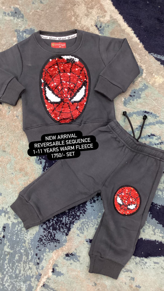 Kids Boys Affordable Baby Outfits –- Winter Fleece Warm Branded Track Suit