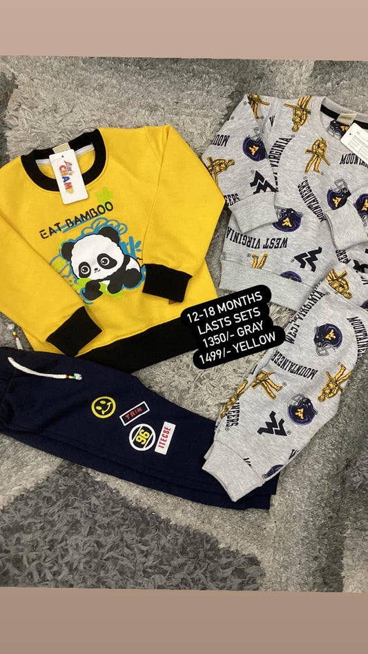 Kids Boys Girls Winter Fleece Warms Track Suit Imported Branded