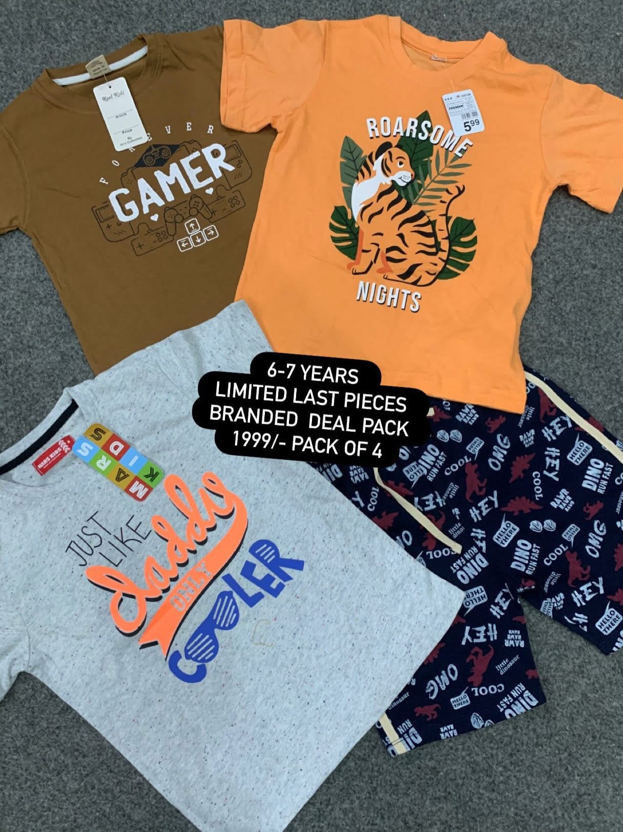 Kids Affordable Collection 2026: Kids Boys Branded Packs Deal Summer Sale 6-7 Years
