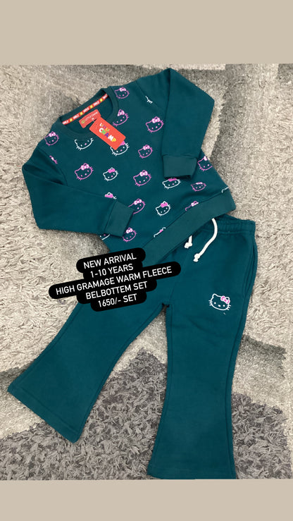 Kids Girls Affordable Baby Outfits –- Winter Warm Fleece Branded Imported Track Suit