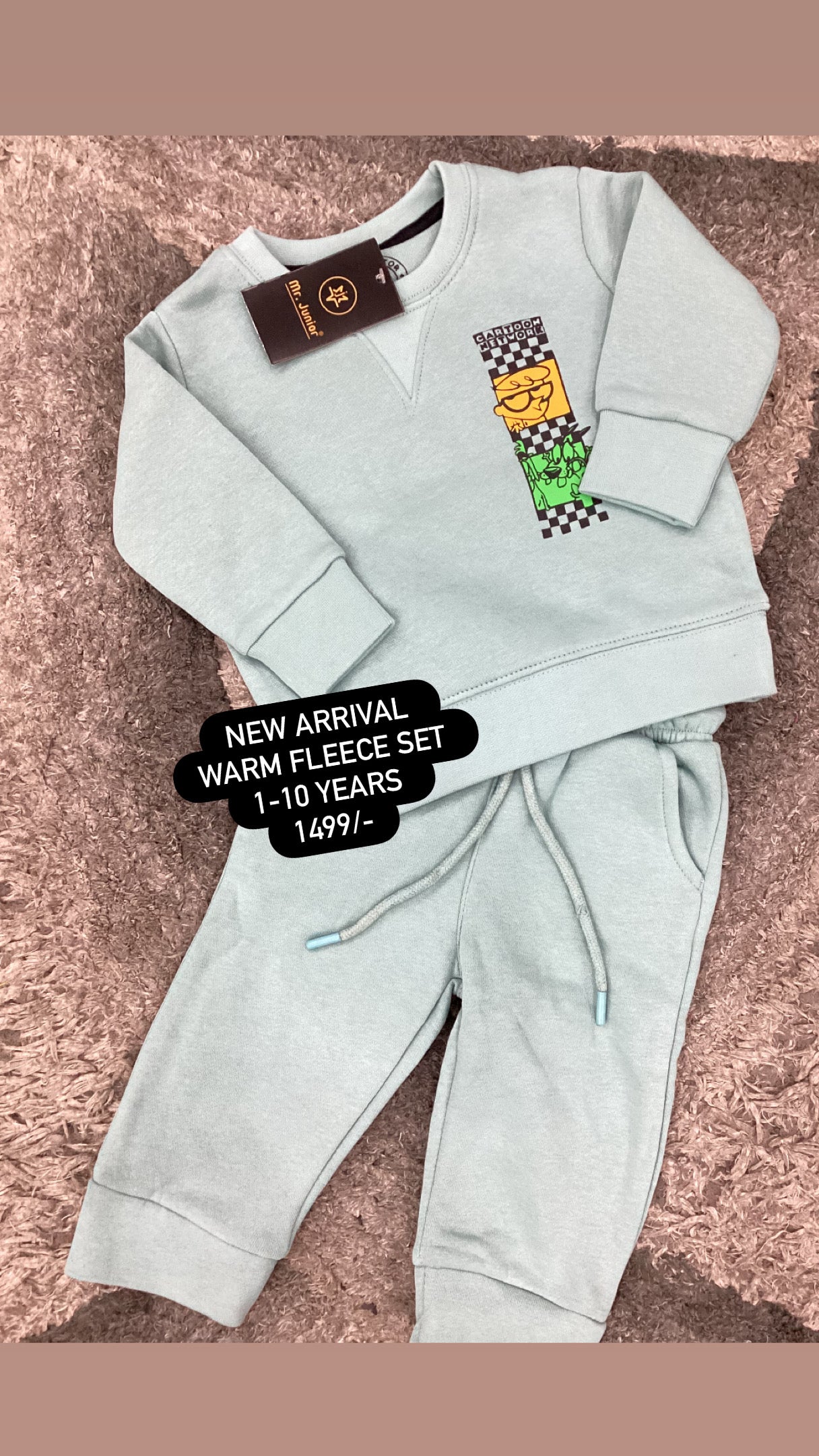 Kids Boys Girls Affordable Baby Outfits –- Winter Warm Fleece Branded Track Suit