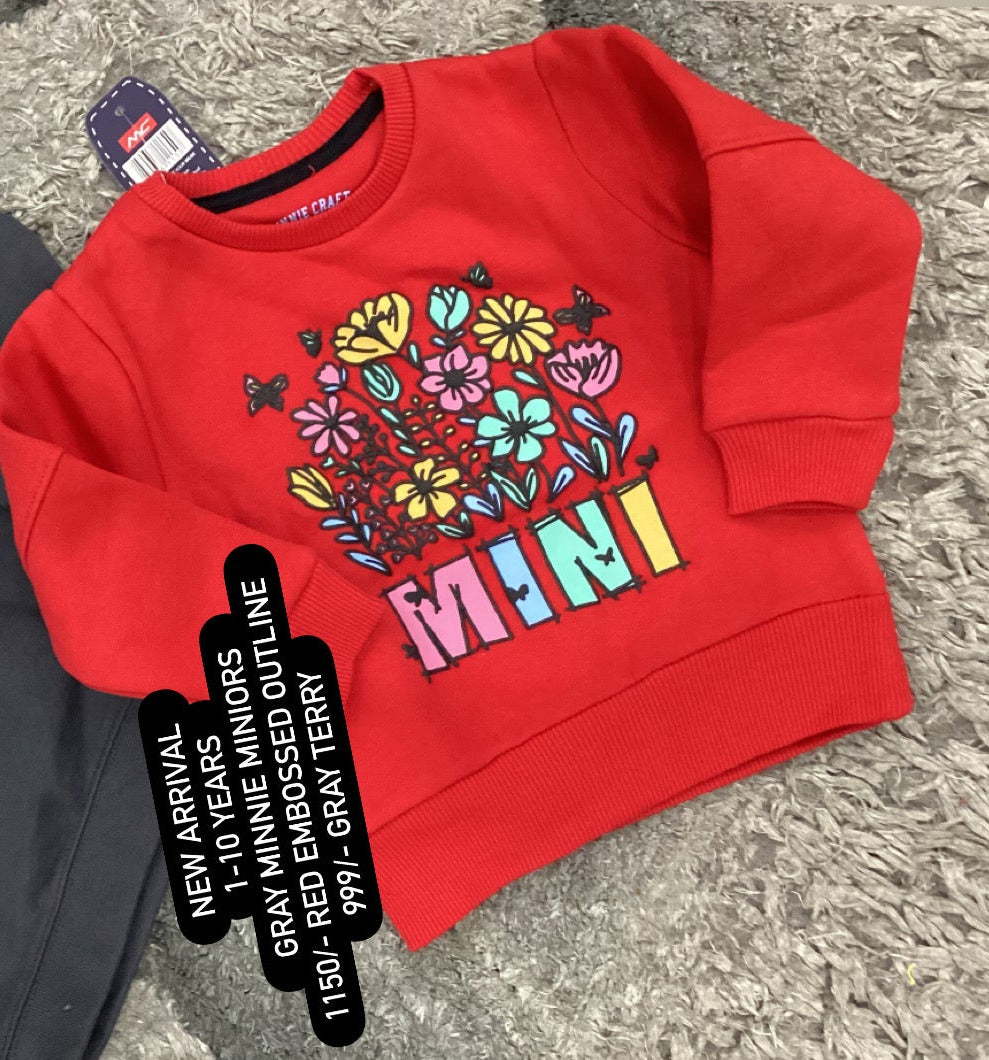 Kids Girls Affordable Baby Outfits –- Winter Warm Fleece High Quality Branded Sweat Shirt