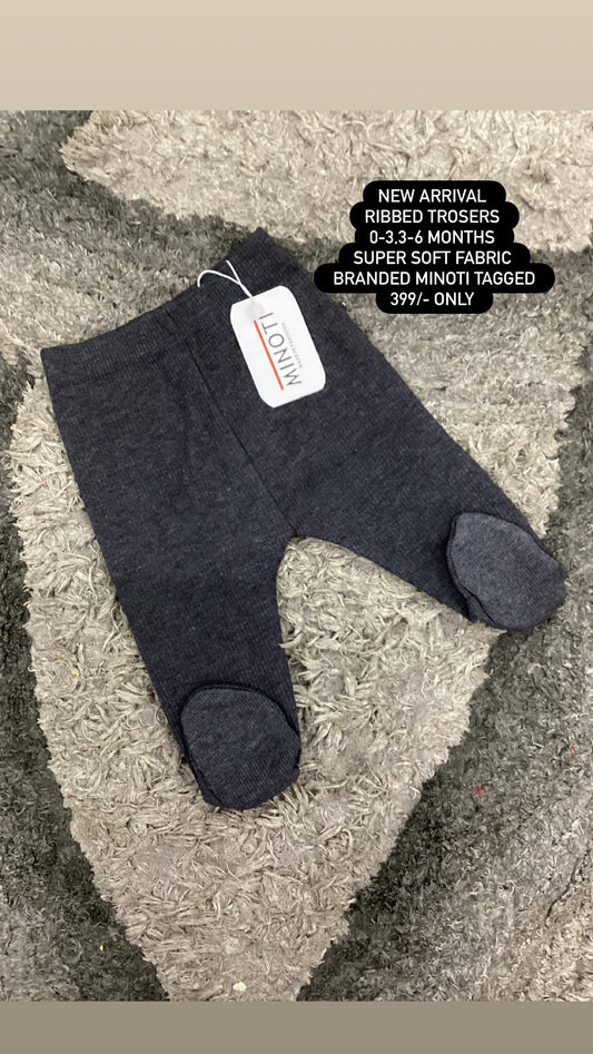 Kids Infant Affordable Baby Outfits –- Winter Mid Weather Ribbed Minoti Branded Trousers